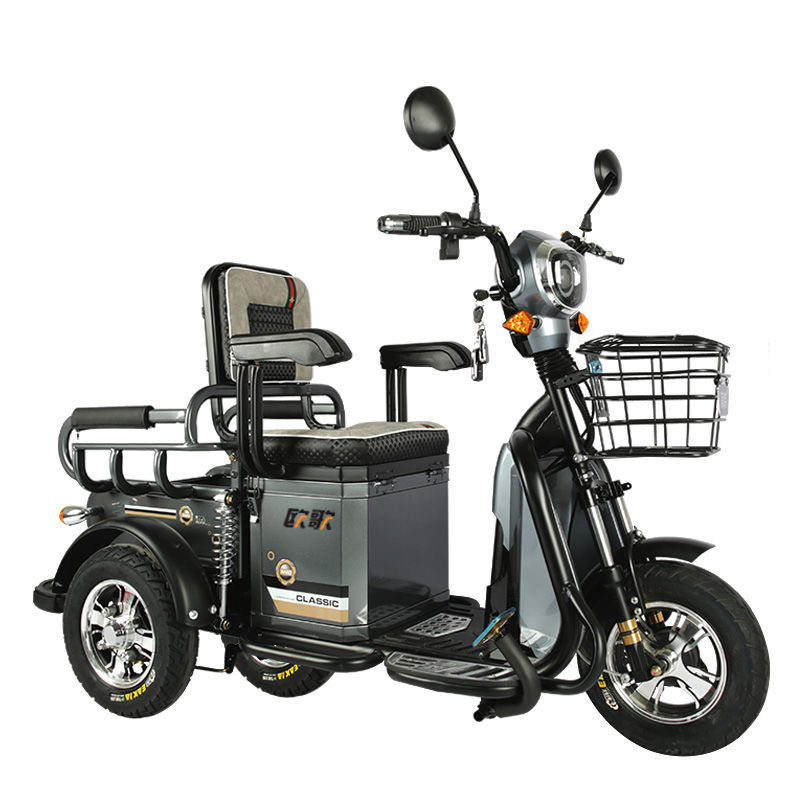 歐歌電動三輪車成人家用新款迷你電瓶車單雙人老年助力車接送孩子